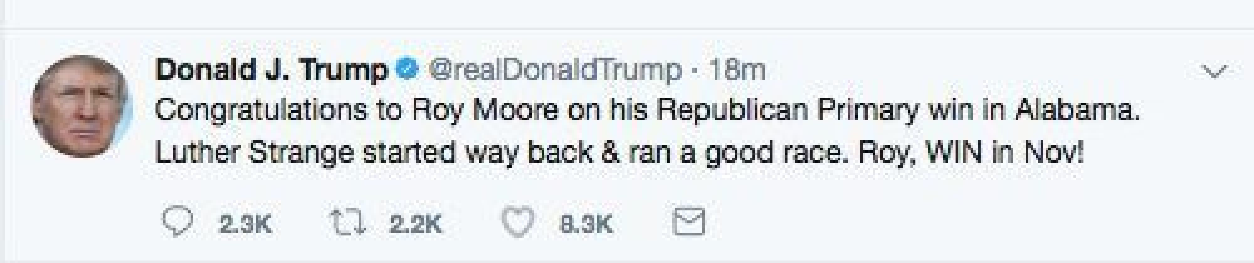 Screen grab of Trump’s original tweet.